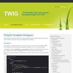 Twig - The flexible, fast, and secure PHP template engine -
