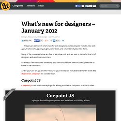 What’s new for designers – January 2012