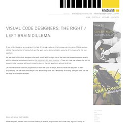 Visual code designers; the right / left brain dillema. « kinobrand design // Geneva, Lausanne