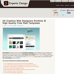 20 Creative Web Designers Portfolio &amp; High Quality Free Web Templates