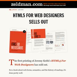 HTML5 For Web Designers Sells Out