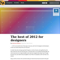 The best of 2012 for designers
