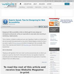 Experts Speak: Tips for Designing for Web Accessibility