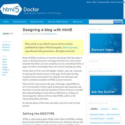 Designing a blog with html5