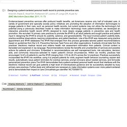 Designing a patient-centered personal health record to promote preventive care.