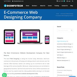 E-Commerce Web Designing Company- dixinfotech