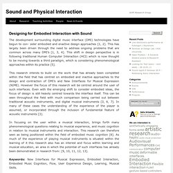 Designing for Embodied Interaction with Sound