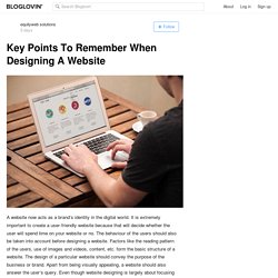 Key Points To Remember When Designing A Website