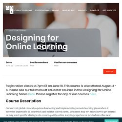 Designing for Online Learning