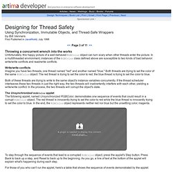 Designing for Thread Safety