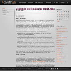 Designing Interactions for Tablet Apps