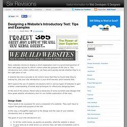 Designing a Website’s Introductory Text: Tips and Examples