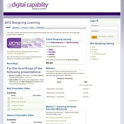 2012 Designing Learning - Digital Capability