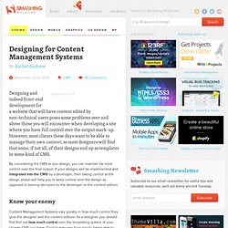 Designing for content management systems