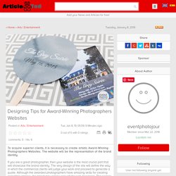 Designing Tips for Award-Winning Photographers Websites Article