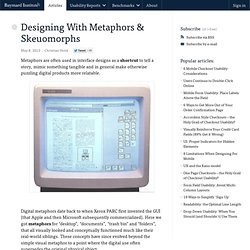 Designing With Metaphors & Skeuomorphs
