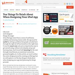Ten Things To Think About When Designing Your iPad App
