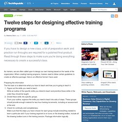 12 Steps for Designing Effective Training Programs
