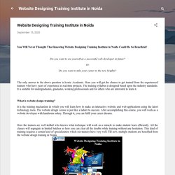 Web Designing Training in Noida