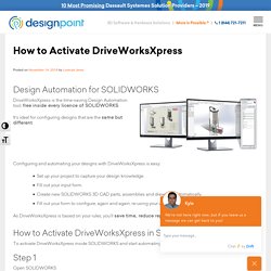 How to Activate DriveWorksXpress