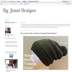Free Crochet Pattern: Women's Slouchy Textured Beanie