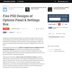 Free PSD Designs of Options Panel & Settings Box