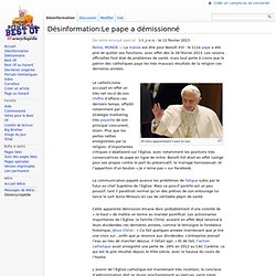 Désinformation:Le pape a démissionné