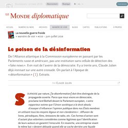 Le poison de la désinformation, par Claude Julien (Le Monde diplomatique, juin 2018)