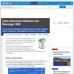 Cómo desinstalar Windows Live Messenger 2009