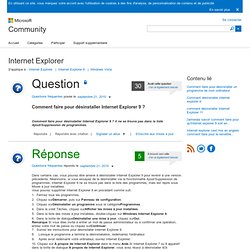 Comment faire pour désinstaller Internet Explorer 9 ?