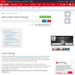 Désinstaller Search settings