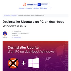 Désinstaller Ubuntu d’un PC en dual-boot Windows+Linux