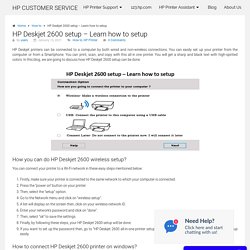 HP Deskjet 2600 setup – Learn how to setup