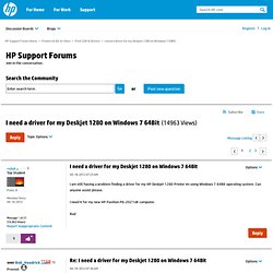 I need a driver for my Deskjet 1280 on Windows 7 64Bit - HP Support Forum - 1418033
