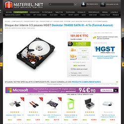 backup 4To Hitachi Deskstar 7K4000 SATA III - 4 To (Format Avancé) - Disque dur interne 3.5 pouces