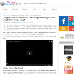 Google Search est désormais 1000 fois plus intelligent avec Google Knowledge Graph