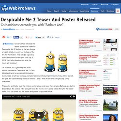 Despicable Me 2 Teaser And Poster Released