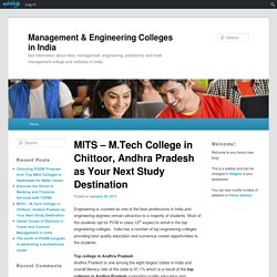 MITS – M.Tech College in Chittoor, Andhra Pradesh as Your Next Study Destination