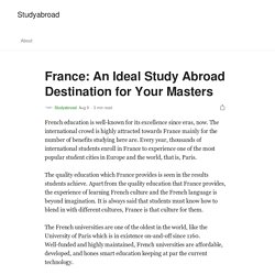France: An Ideal Study Abroad Destination for Your Masters