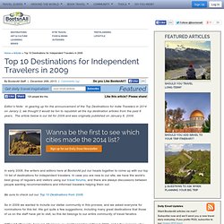 Top 10 Destinations for Independent Travelers in 2009