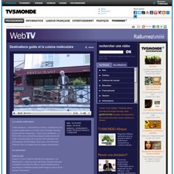 MONDE - WebTV - Destinations goûts et la cuisine moléculaire