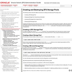 Creating and Destroying ZFS Storage Pools - Oracle Solaris ZFS Administration Guide