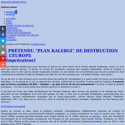 LE PRÉTENDU “PLAN KALERGI” DE DESTRUCTION DE L'EUROPE (L'Imprécateur) - MINURNE-RÉSISTANCE