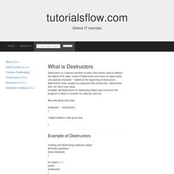 Destructors in c++
