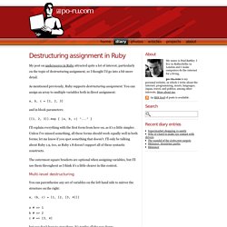 po-ru.com: Destructuring assignment in Ruby