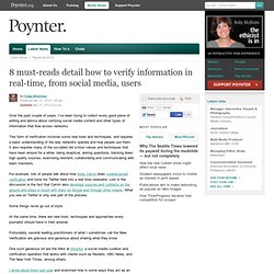 8 must-reads detail how to verify information in real-time, from social media, users