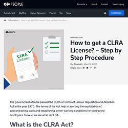 Detailed procedure to get a CLRA License?