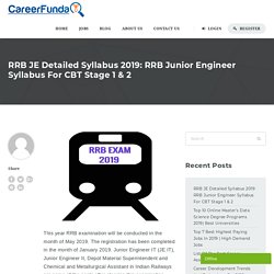 RRB JE Detailed Syllabus 2019: RRB Junior Engineer Syllabus For CBT Stage 1 & 2