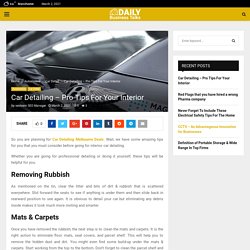 Car Detailing – Pro Tips For Your Interior - Daily Business Talks
