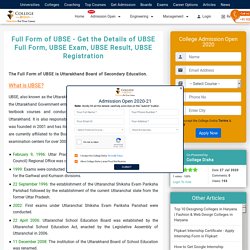 Full Form of UBSE - Get the Details of UBSE Full Form, UBSE Exam, UBSE Result, UBSE Registration